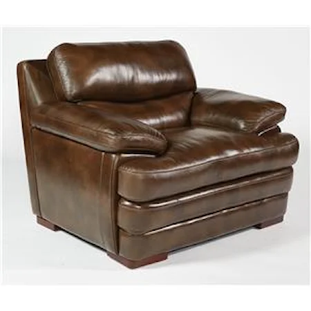 Leather Chair with Pillow Top Arms